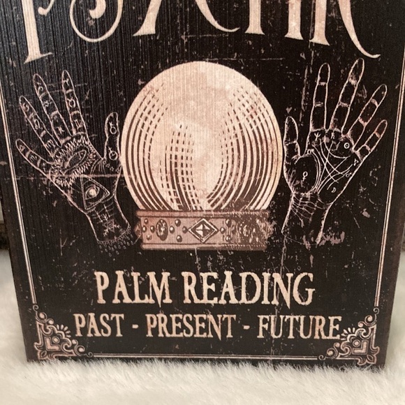COPY - Distressed Wooden Halloween Fortune Teller Psychic Tabletop Decor - Picture 3 of 6